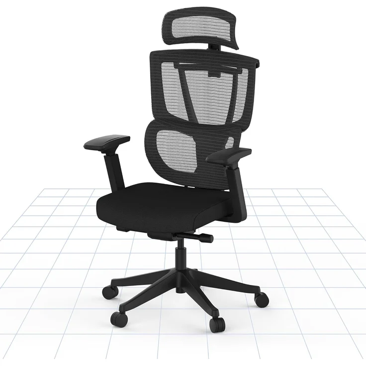 FLEXISPOT Bürostuhl Schreibtischstuhl Premium Ergonomischer C7 (Rückenlehne verstellbar 90°-128°, 2D-Kopfstütze, 3D-Armlehnen), Chef-Mesh-Bürostuhl, Computer-Bürostuhl, 130KG Tragkraft – Bild 1