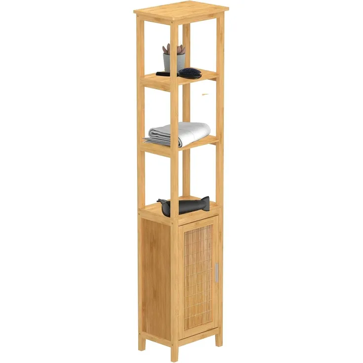 EISL Hochschrank mit 3 Fächern Bambus 40x30x190 cm 438820