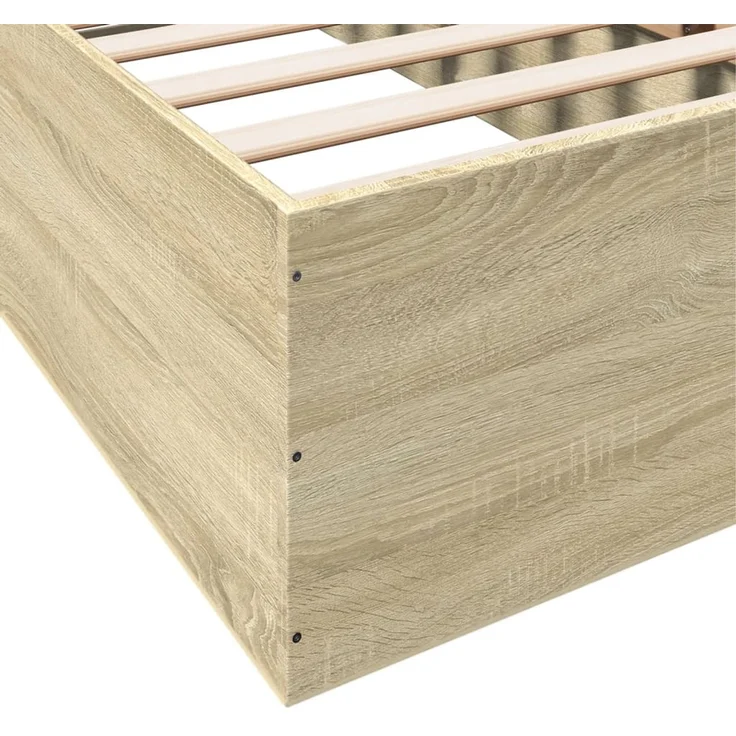 vidaXL Bettgestell Sonoma-Eiche 90x200 cm Holzwerkstoff 3281058 – Bild 6