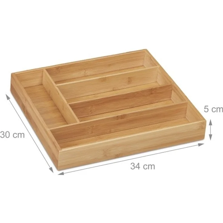 2 x Besteckkasten Bambus 5 Fächer 10044010 – Bild 2