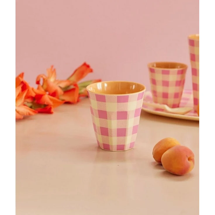 rice Becher Rice Melamin Becher Medium Pink mit Streifen Muster, 1-tlg, Melamin – Bild 2