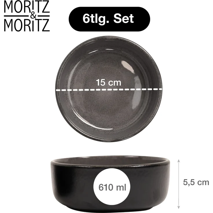 Moritz & Moritz VIDA Müslibowl 6 tlg. anthrazit – Bild 2