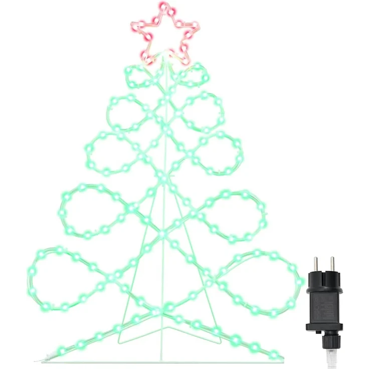 vidaXL Lichterbaum in Weihnachtsbaumform Mehrfarbig 58 x 78 cm PVC 42018958 – Bild 2