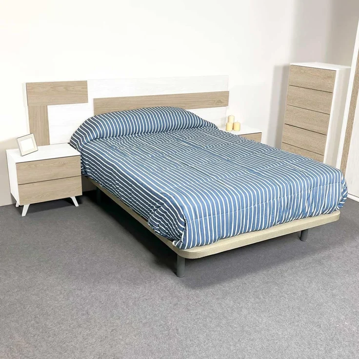 Homey Nachttisch im nordischen Stil, Modell Nora, mit 2 Schubladen und Beinen, praktisches und Elegantes Design, Holz, 52 cm (Breite) x 50 cm (Höhe) x 34,8 cm (Tiefe) – Bild 6