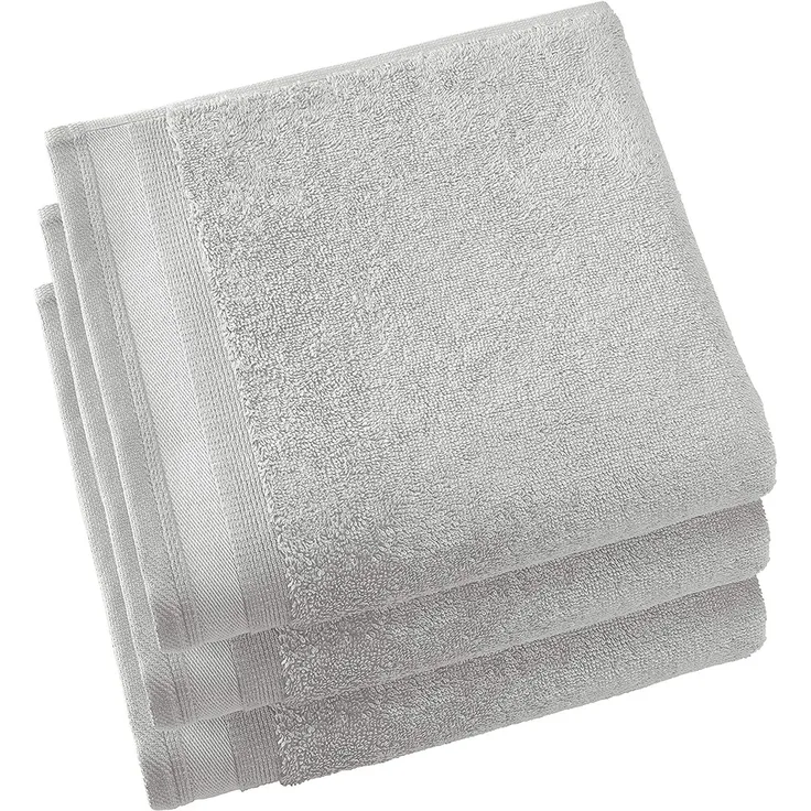 badetuch Contessa 50x100 cm hellgrau 3 Stk