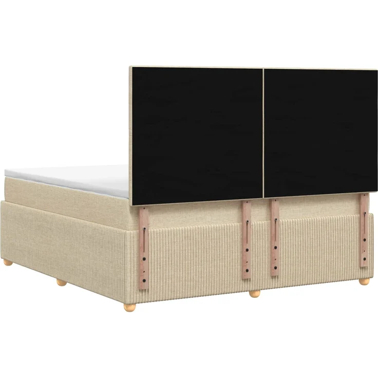 vidaXL Boxspringbett mit Matratze Creme 140 x 190 cm Stoff 3454394 – Bild 8