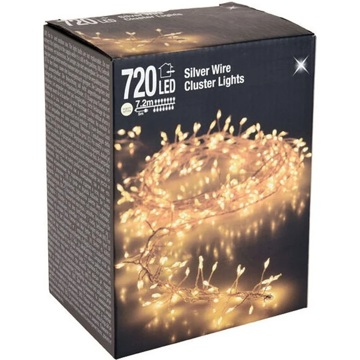 Spetebo Lichterkette Silver Wire CLUSTER Lights - 720 LED, 720-flammig – Bild 1