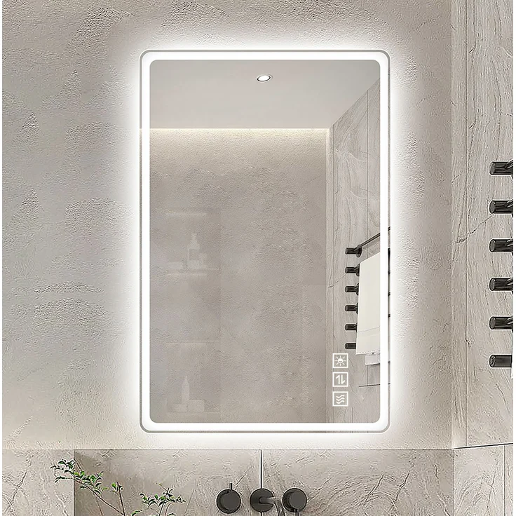 LED-Badezimmerspiegel 120x60 cm, rahmenlos, dimmbar, mit Anti-Beschlag-Funktion – Bild 2