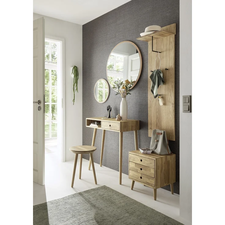 Garderoben-Set >Anacortes< (2-teilig) Paneel + Kommode, in Eiche - 42x180x35 (BxHxT) – Bild 7