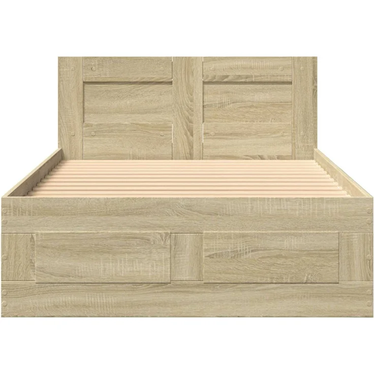 vidaXL Bettrahmen mit Schubladen 2 stk. Sonoma-Eiche Holzwerkstoff 3429678 – Bild 5