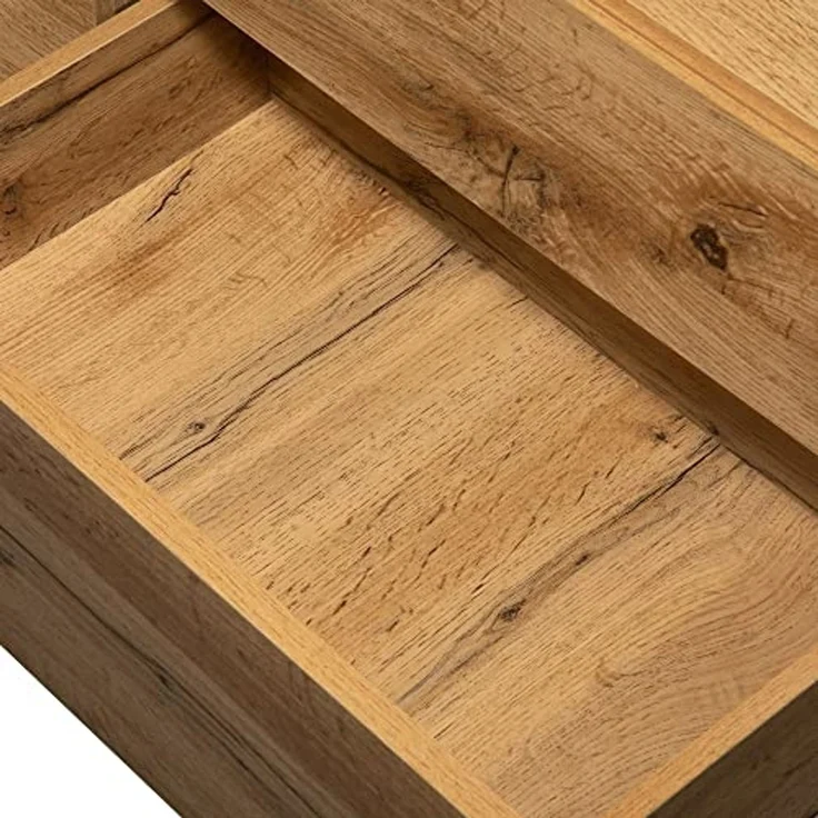 FurnitureR Farbblock-TV-Lowboard ohne Griffe, modernes Lowboard mit Flügeltüren & Stauraumfächern für Wohnzimmer & Medienbereich – Bild 6