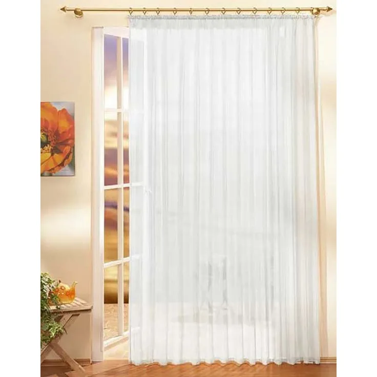 Gardinenbox Gardine (1 St), Kräuselband, transparent, Voile, Store Voile Bleibandabschluß 610011