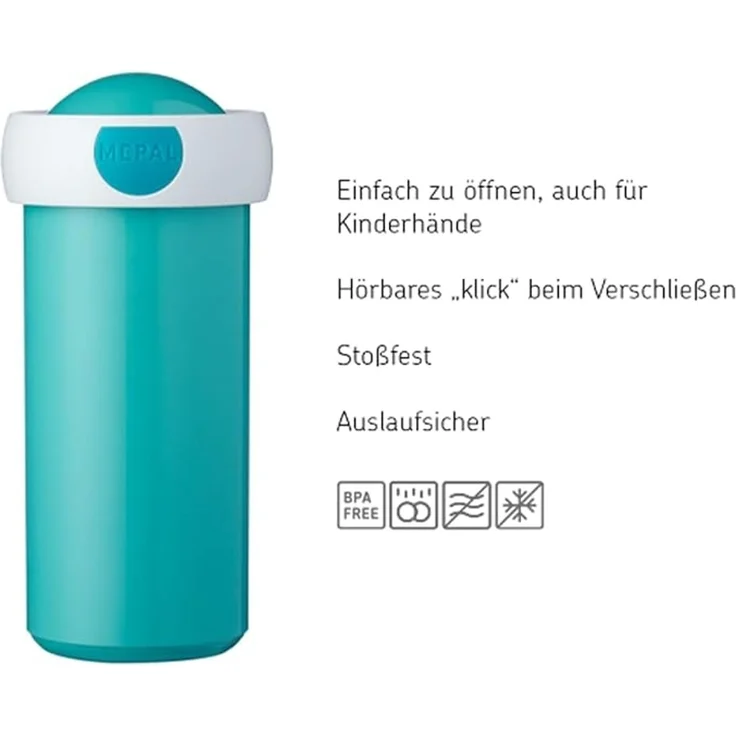 Mepal - Verschlussbecher Campus - Trinkbecher - Auslaufsicherer Wasserflasche für Kinder - Wiederverwendbarer Becher - BPA-frei & Spülmaschinenfest - 300 ml - Disney Princess – Bild 2