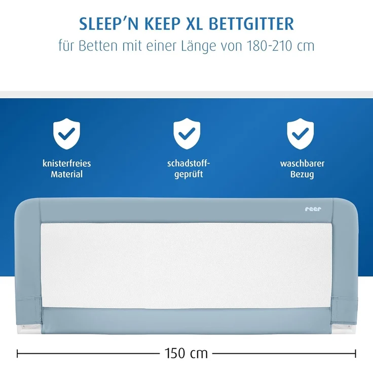 Reer Bettgitter Sleep n´Keep XL 150 cm Fb Blaugrau – Bild 3