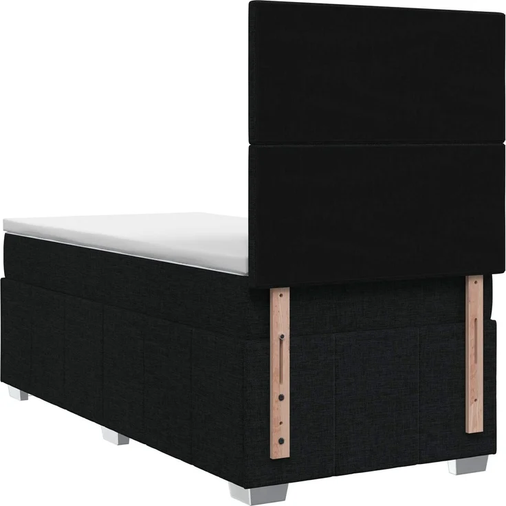 vidaXL Boxspringbett mit Matratze Schwarz 100 x 200 cm Stoff 3454073 – Bild 8
