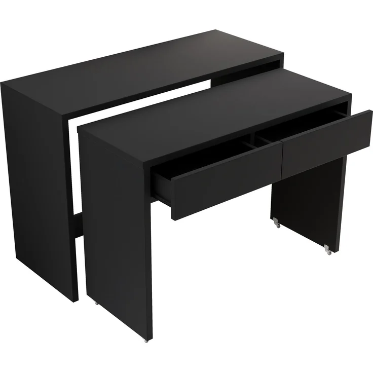 ZUBALIYA Regalschreibtisch + Kommode-2-in-1 Kompaktschreibtisch, ausziehbar,der gesamte Tisch ist aus 1,8 cm starkem Holz gefertigt, mit Rollen ausgestattet, flexibel kombinierbar,Faltbarer Schreibtisch – Bild 7
