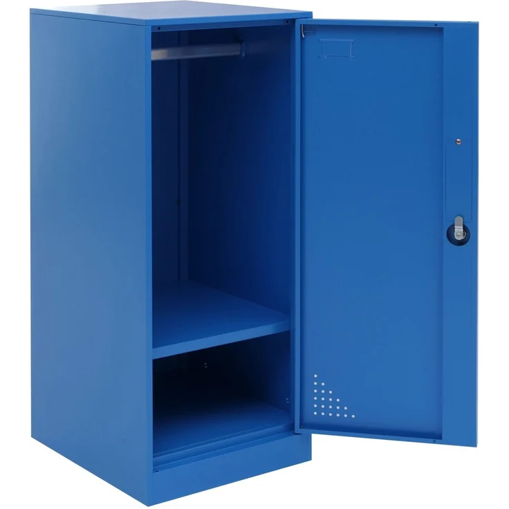 Spind HWC-P63, Schließfach Wertfachschrank Schließfachschrank Tür Kleiderstange, 90x38x45cm Stahl ~ blau – Bild 7
