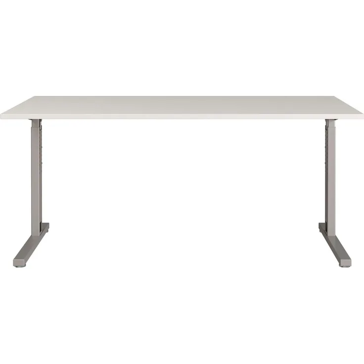 Germania Schreibtisch 4253-583 GW-Profi, in Lichtgrau/Silber, mechanisch höheneinstellbar, 180 x 80 x 80 cm (BxHxT)