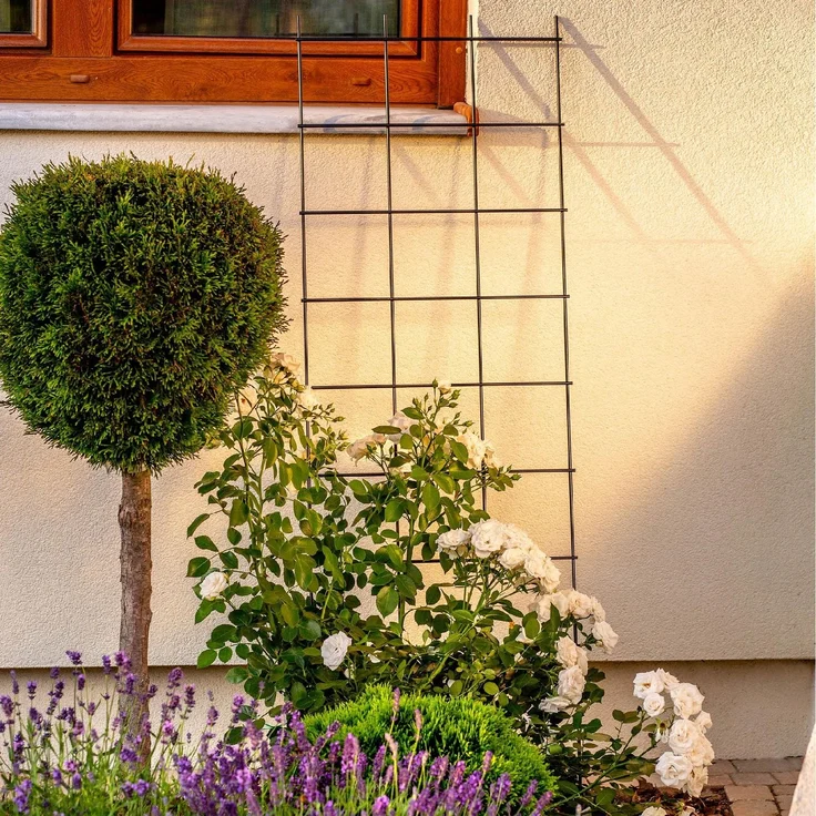 KADAX Gartenpergola, Metallträger für Pflanzen, Rosen, Blumen, Gitter, 45x150 cm – Bild 7