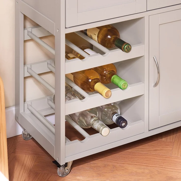 SoBuy FKW45-KA Küchenwagen, MDF, Lackiert, Hellgrau, 67 x 87 x 38 cm – Bild 7