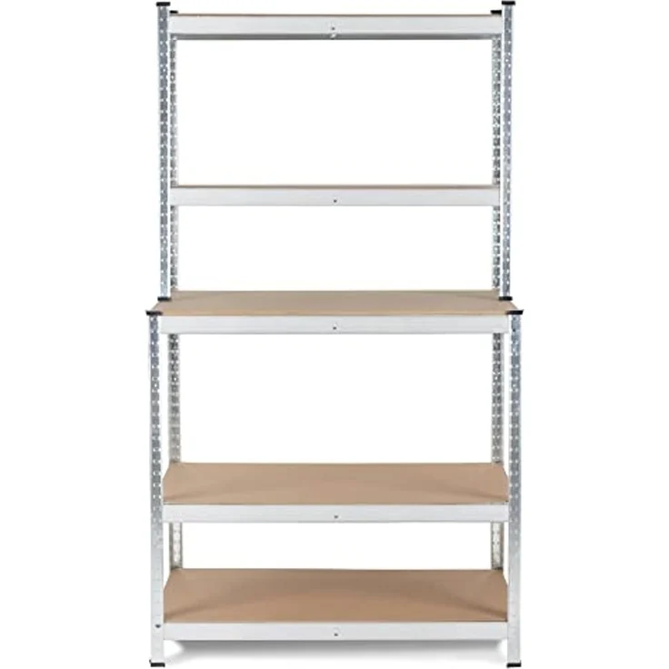 Stagecaptain Werkbank Werkbankregal - Robustes Steckregal für Werkstatt, Lagerraum, Keller, (WBR-175, 1-tlg), Tragkraft gesamt: 625 kg – Bild 5