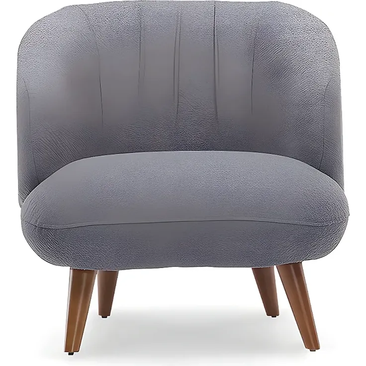 Vente-unique - JANINA Sessel StoffStoff Grau - B 85 cm x H 78 cm x L 78 cm – Bild 4