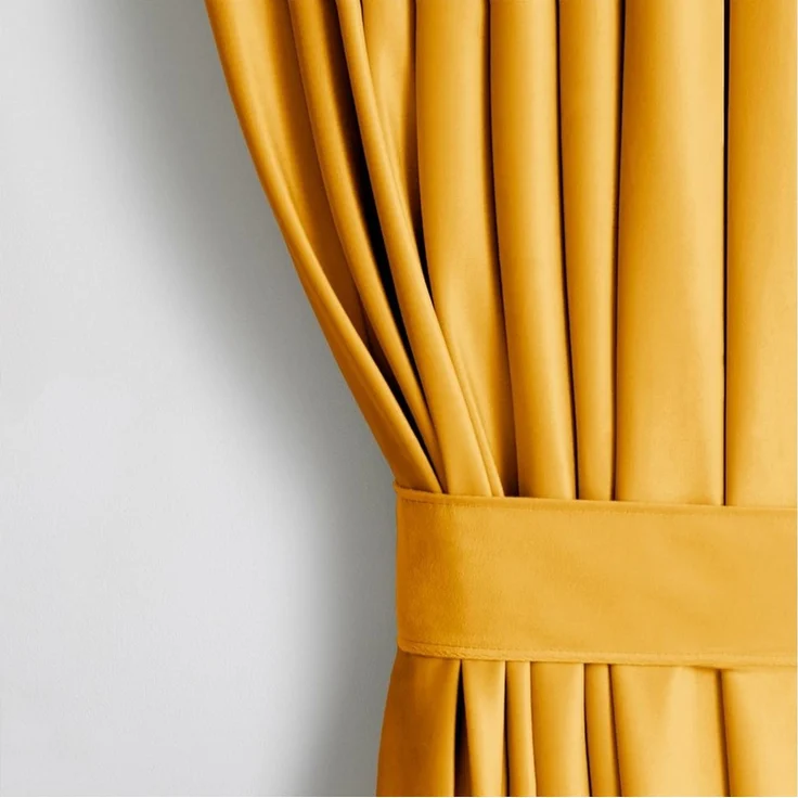 Restilo Gardine Gardine Multifunktionsband Kräuselband Vorhang Verdunkelnd Samt Textil (1 St), Kräuselband, verdunkelnd, Samt Textilien, mit Raffhalter – Bild 1