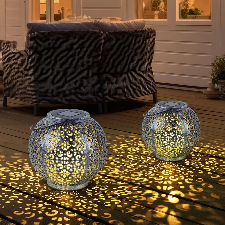 3x LED Solarleuchte, Kunststoff, Hängeleuchte, H 17 cm – Bild 3