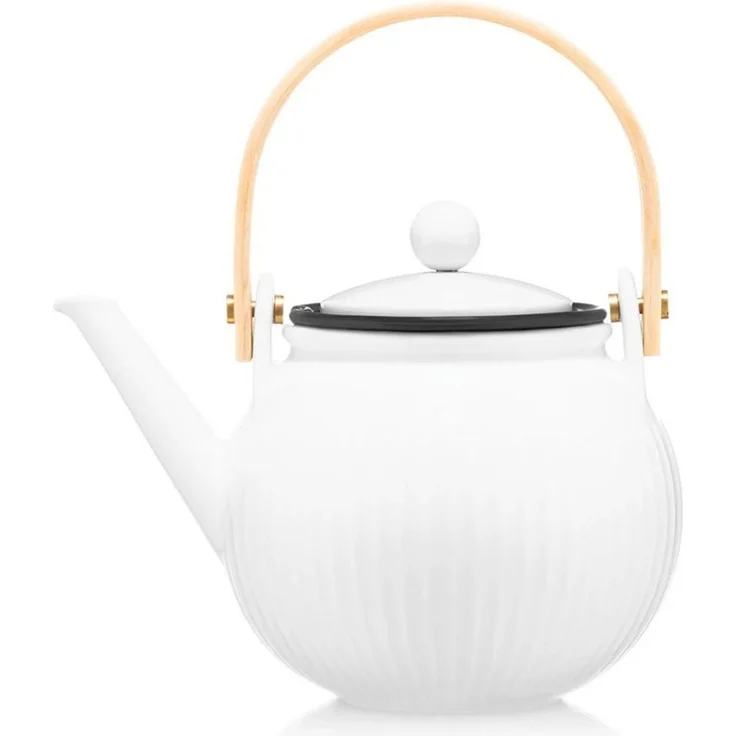 Bodum Teekanne mit Filter Teepresse aus Porzellan und Edelstahlfilter – Bild 1