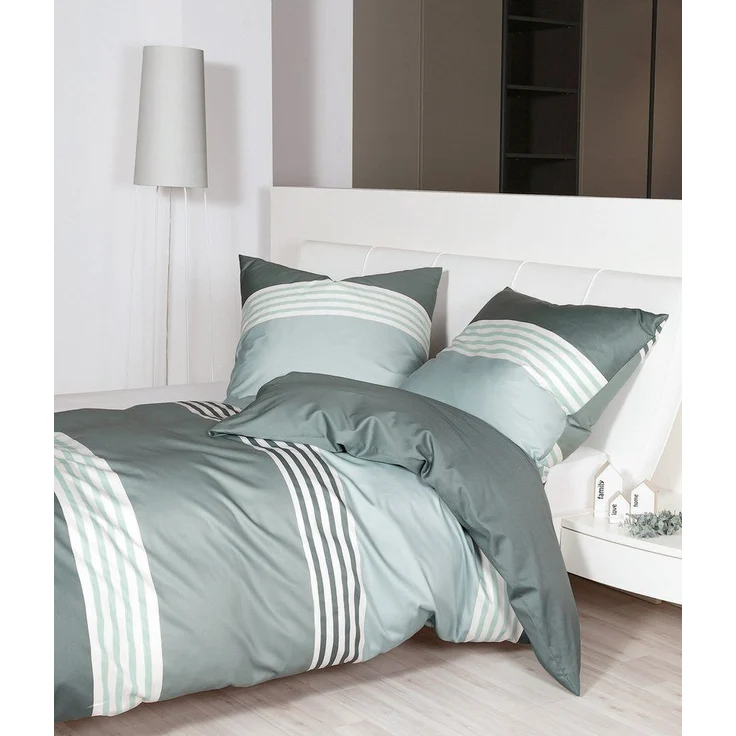 Janine Bettwäsche Mako-Satin 31147, Mako-Satin, 2 teilig, aus 100% Baumwolle, Bettwäsche ab Größe 135x200 cm, Streifen – Bild 3