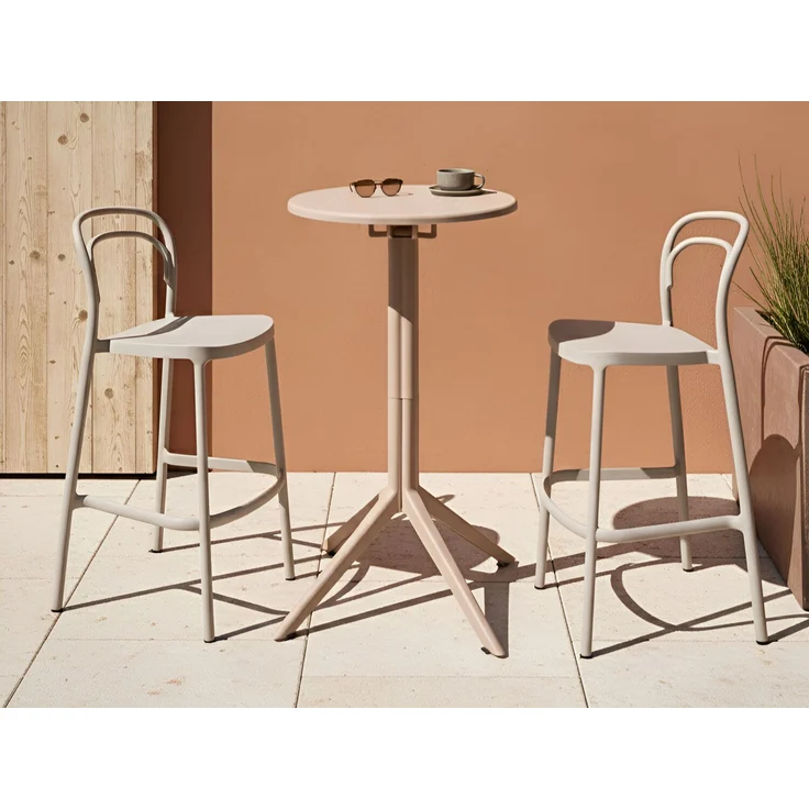 Garten Bartisch LEGRENA 60 cm 60 cm Beige – Bild 3
