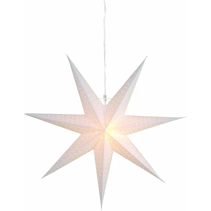 Weihnachtsstern Dot, 3D Papierstern, Weiß, Ø70 cm, E14 Fassung