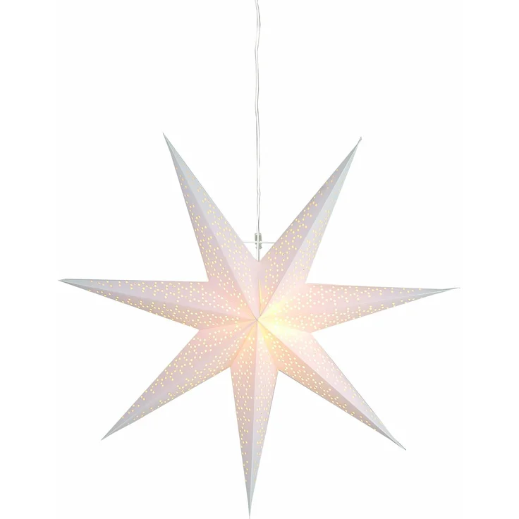 Weihnachtsstern Dot, 3D Papierstern, Weiß, Ø70 cm, E14 Fassung