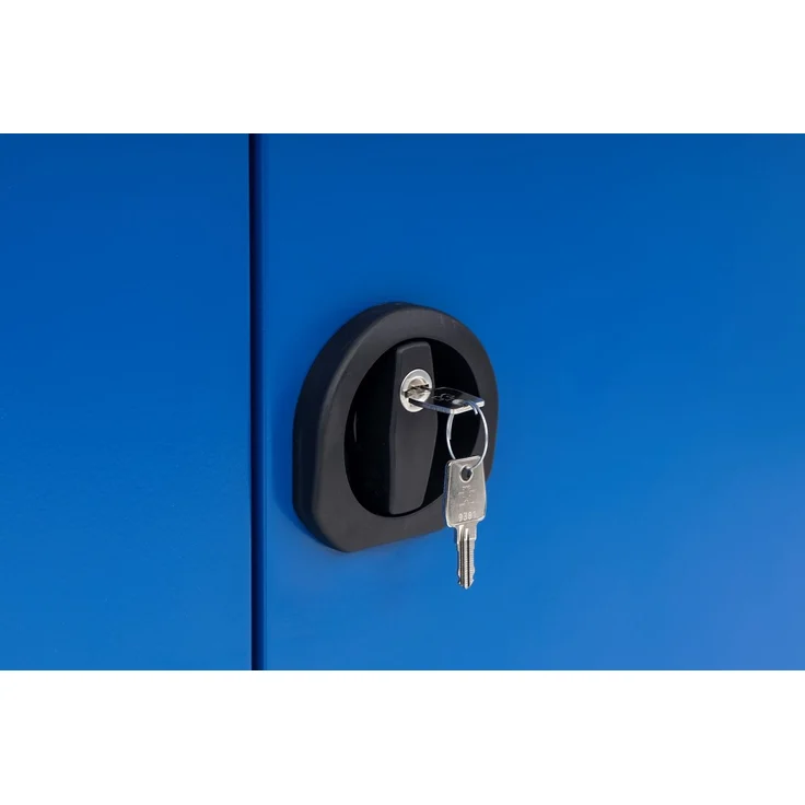 Putzmittelschrank, 92 x 195 x 42 cm, grau/blau – Bild 3