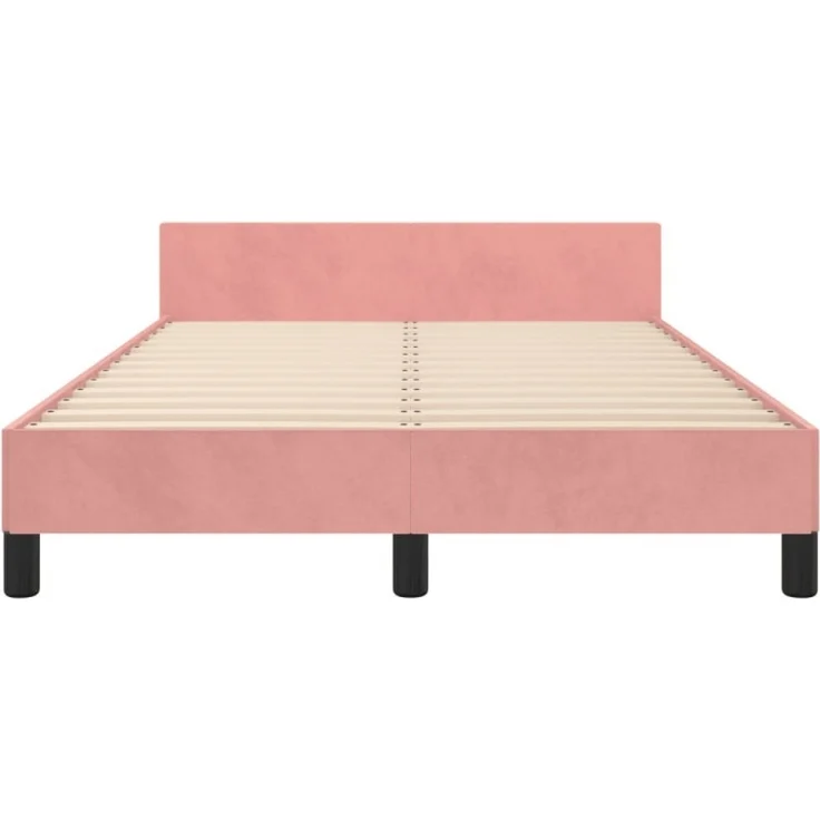 vidaXL Bettgestell ohne Matratze Rosa 120x190 cm Samt 379552 – Bild 5