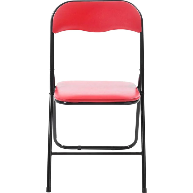 CLP 4er Set Klappstuhl Felix Klappbarer mit Kunstleder PVC Sitz Gepolstert - Farbe:rot/schwarz – Bild 3