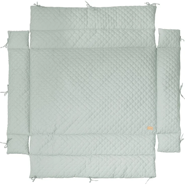 roba Laufgittereinlage 'roba Style' für Laufgitter 75 x 100 - 100 x 100 cm - Gesteppte Einlage mit Seitenpolsterung - Frosty Green