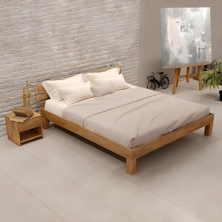 Krok Wood Massivholzbett Julia mit Kopfteil in Eiche (90x200 cm)