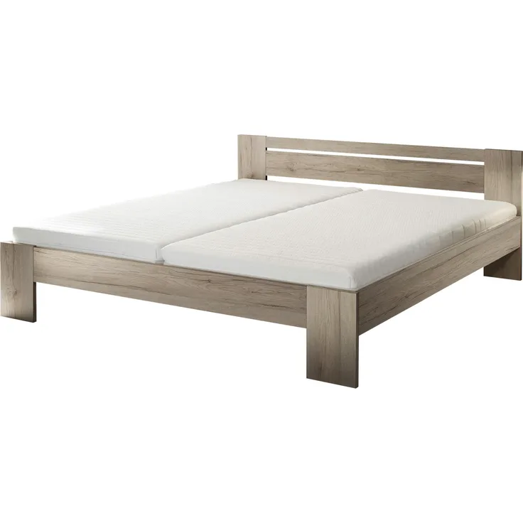 Bett >Cannes< in Eiche San Remo hell - 185x71x204cm (BxHxT)