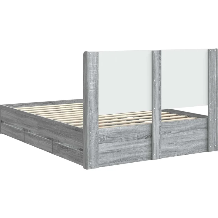 vidaXL Bettgestell mit Stauraum und Kopfteil Sonoma-Grau 140 x 200 cm 3413946 – Bild 8