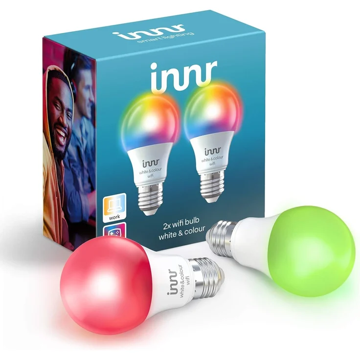 INNR WiFi Bulb White & Colour E27 LED-Lampe, 2er-Pack, ersetzt 60 Watt – Bild 1