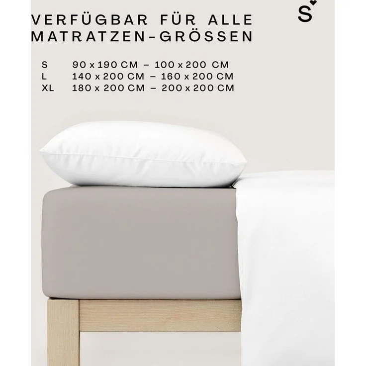 Schlafgut Mako Jersey Spannbetttuch Spannbettlaken 140x200 160x200 – Bild 3