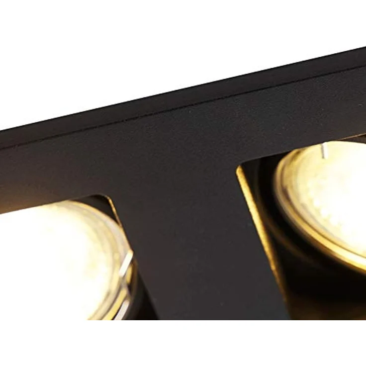 Qazqa LED Einbaustrahler Qure, ohne Leuchtmittel, GU10, Schwarz, Modern, Aluminium, 2-flammig – Bild 4