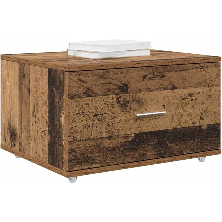 vidaXL Schubladenschrank Mit Rad Altholz 55 x 45 x 31 cm 869312 – Bild 3