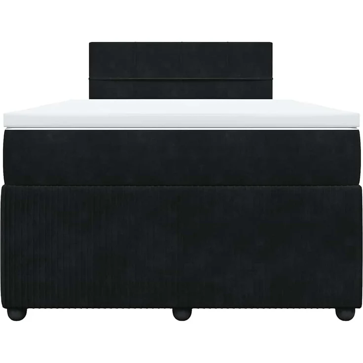 vidaXL Boxspringbett mit Matratze Schwarz 120x200 cm Samt 3287712 – Bild 4