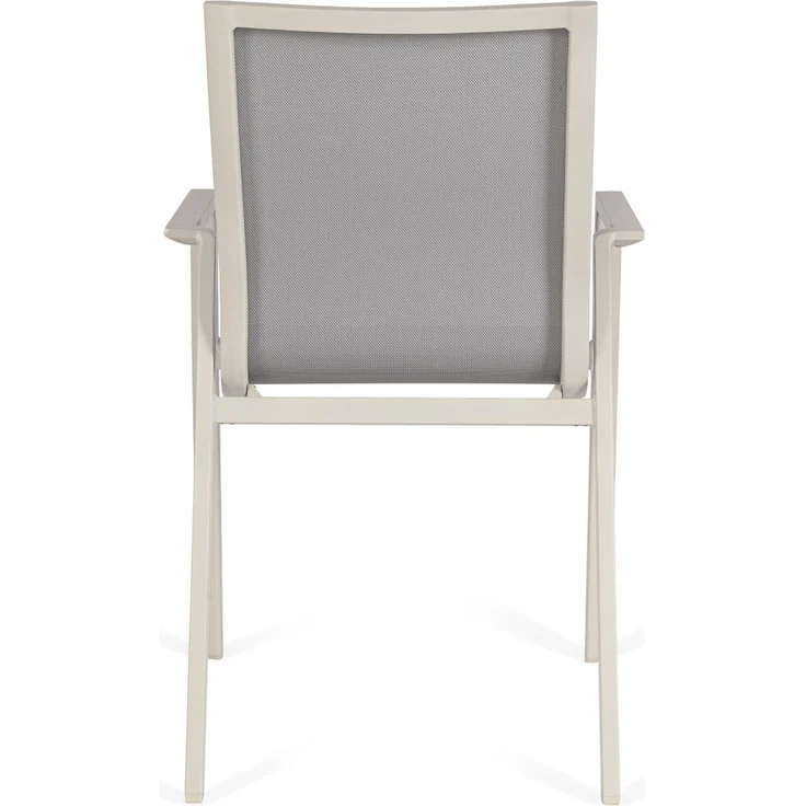 Gartenstuhl Norik aus Aluminium und Textilene, modern, stapelbar mit Armlehne, beige Pelikan – Bild 4