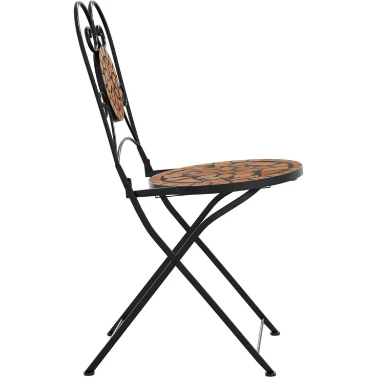 vidaXL Bistrostühle 2 Stk. Klappbar Terracottarot Keramik 4003403 – Bild 5