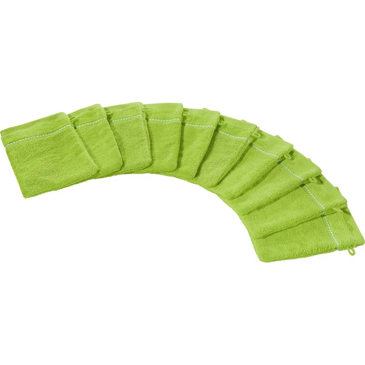 Erwin Müller Waschhandschuh Waschhandschuh "Mannheim" 10er-Pack, Frottier (10-St), Walk-Frottier Uni – Bild 5