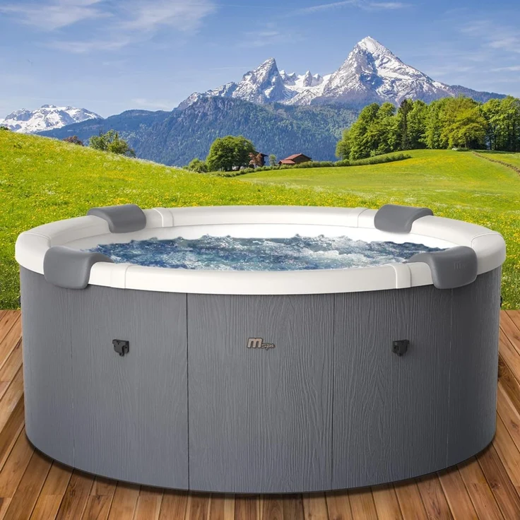 BRAST Whirlpool MSpa Denver & Rova mit Fester Außenwand, Ø182x70cm, (Stromsparend, LED Beleuchtung), für 6 Personen, Ganzjähriger Einsatz – Bild 1