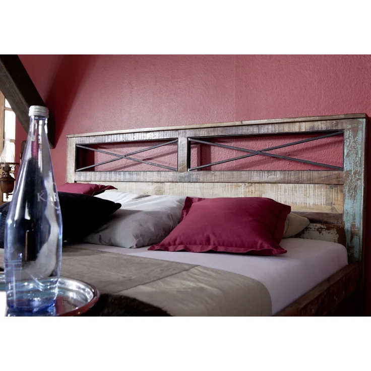Bett Altholz 206x216x100 mehrfarbig lackiert NATURE OF SPIRIT #48 – Bild 4